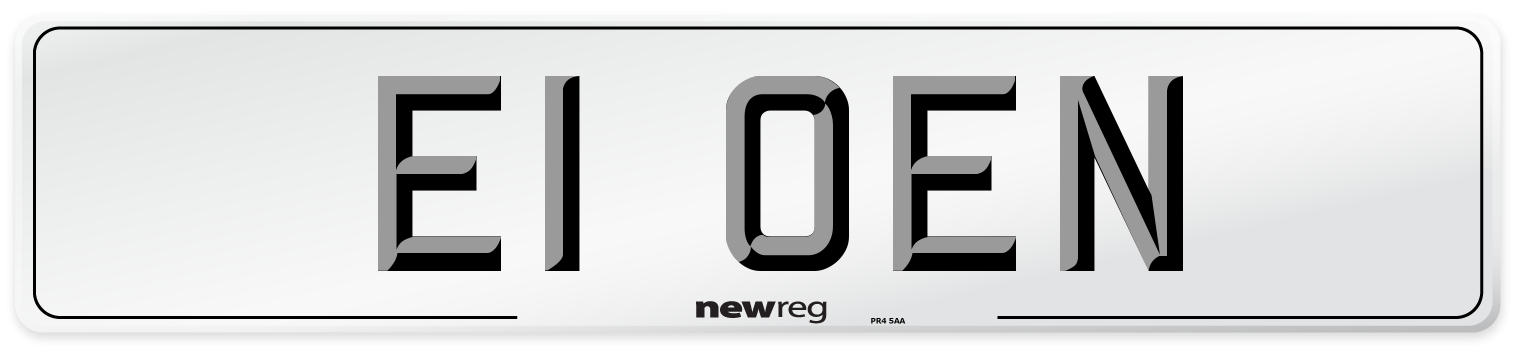 E1 OEN Number Plate from New Reg